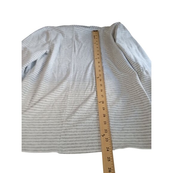 Chicos Womens  Size 3 Modal Cotton Blend Striped Gray Long Sleeve jacket Top - Picture 3 of 8